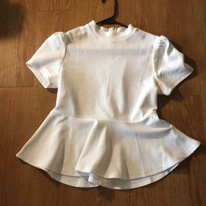SHEIN white zippered back Blouse